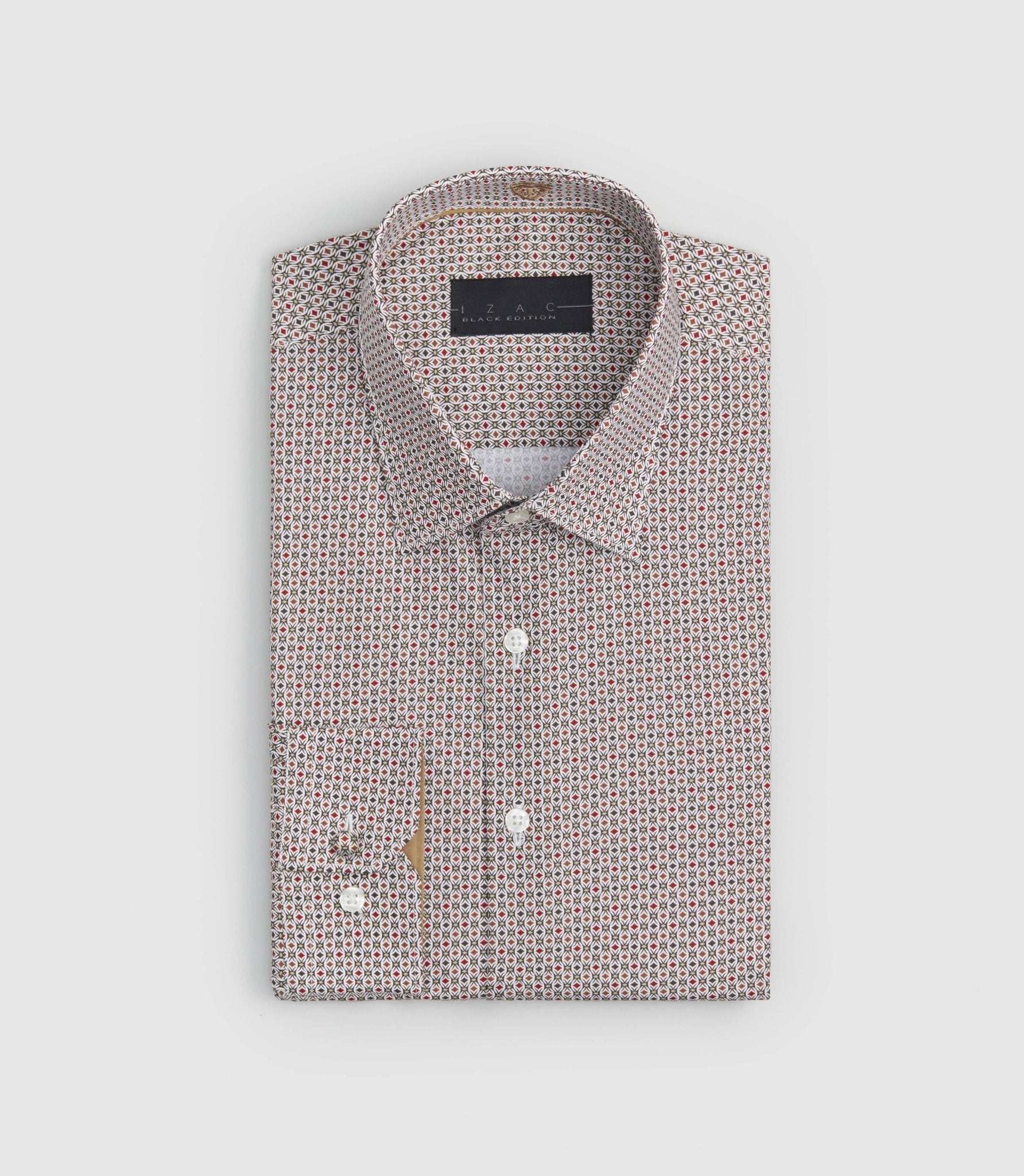 Chemise imprimée bordeaux "Savane" - IZAC