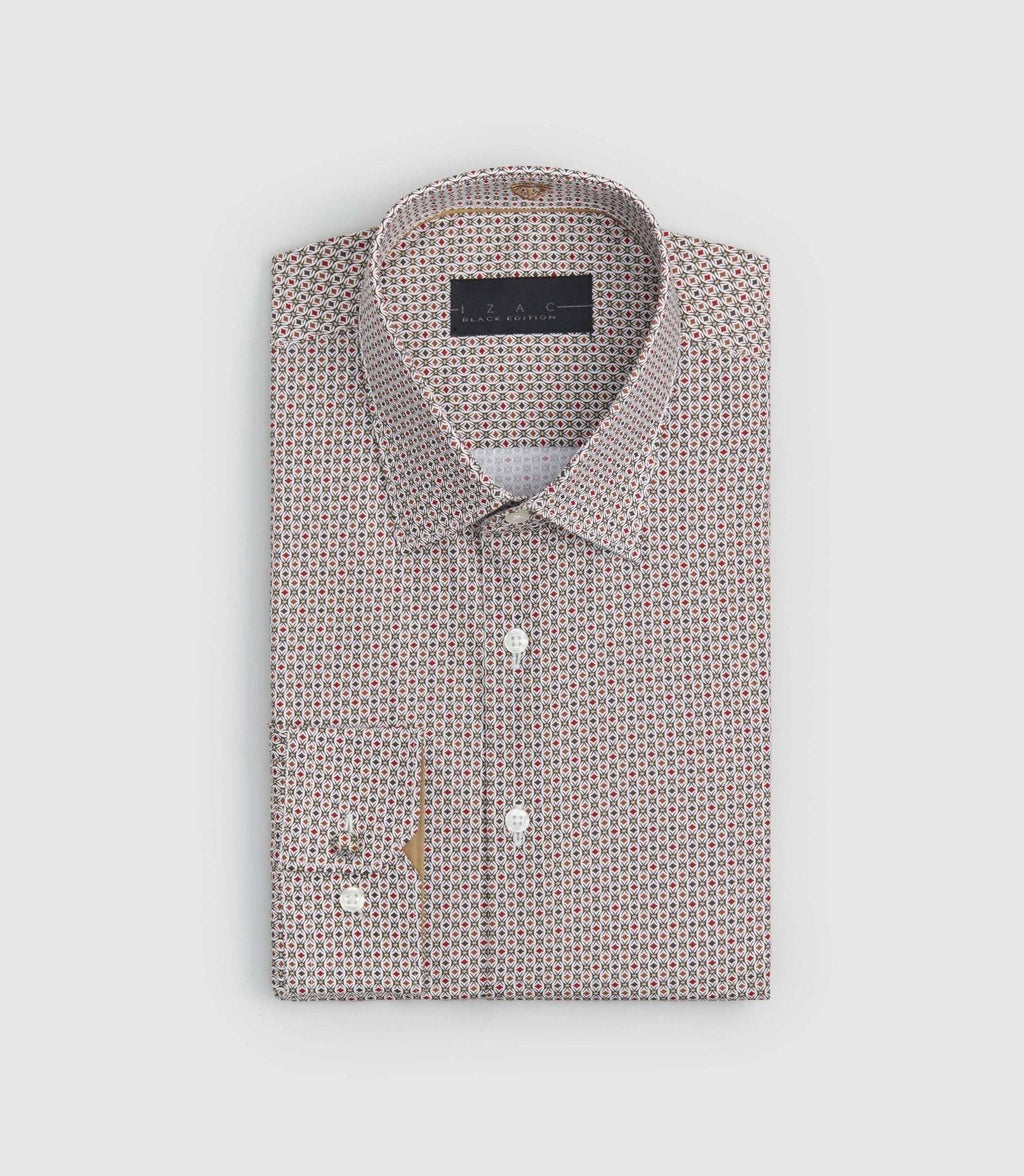 Chemise imprimée bordeaux "Savane" - IZAC