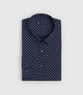 Chemise à micro motifs marine "Serge" - IZAC