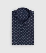 Chemise à micro motifs marine "Serge" - IZAC