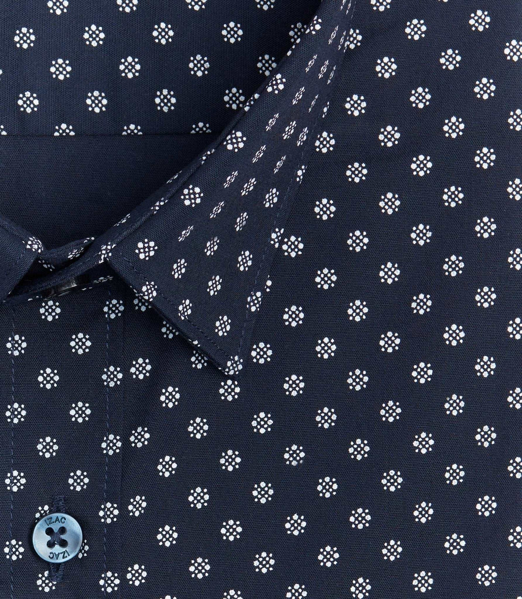 Chemise à micro motifs marine "Serge" - IZAC