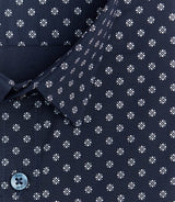 Chemise à micro motifs marine "Serge" - IZAC