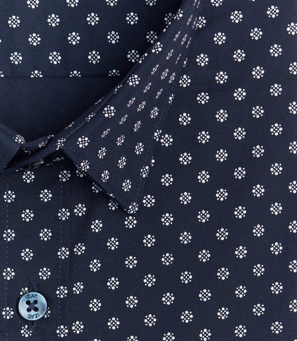 Chemise à micro motifs marine "Serge" - IZAC
