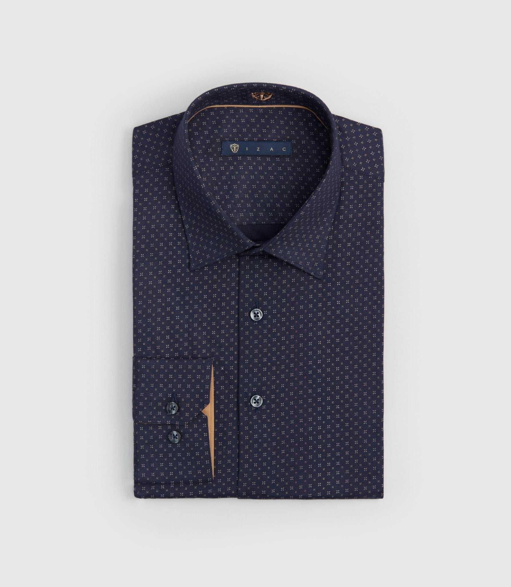 Chemise imprimée micro motif marine "Serrure" - IZAC