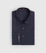 Chemise imprimée micro motif marine "Serrure" - IZAC