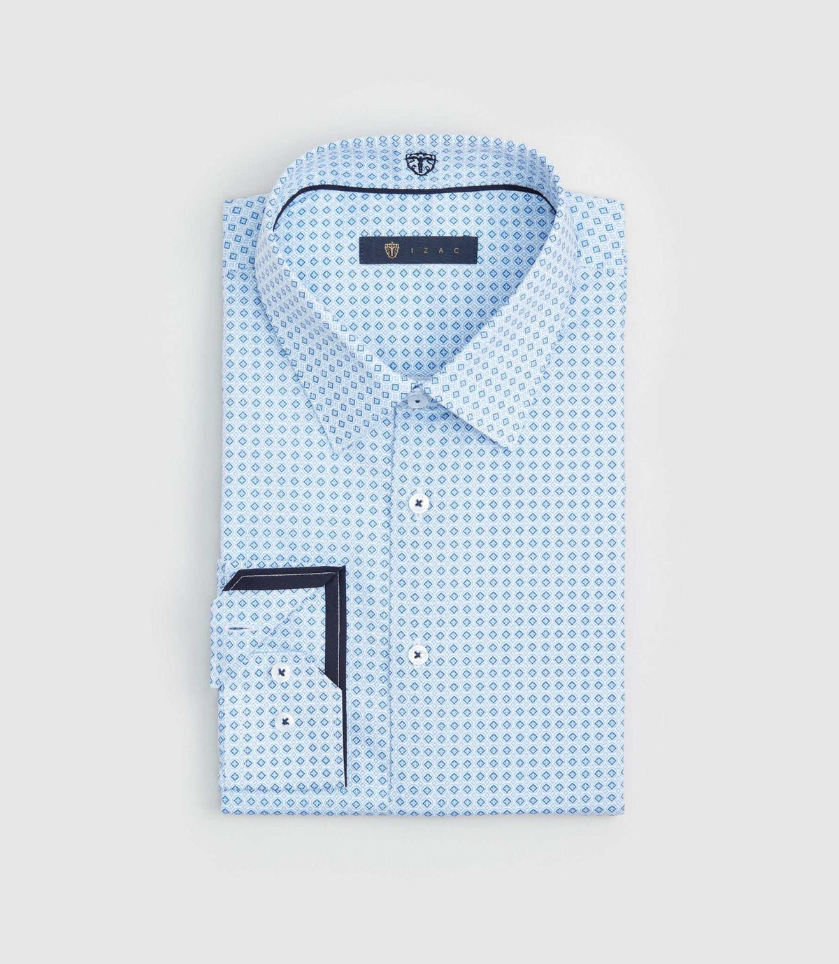 Chemise regular à imprimé bleu "Simon" - IZAC