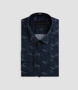 Chemise imprimé géométrique marine "Baptiste" - IZAC
