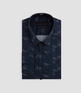 Chemise imprimé géométrique marine "Baptiste" - IZAC