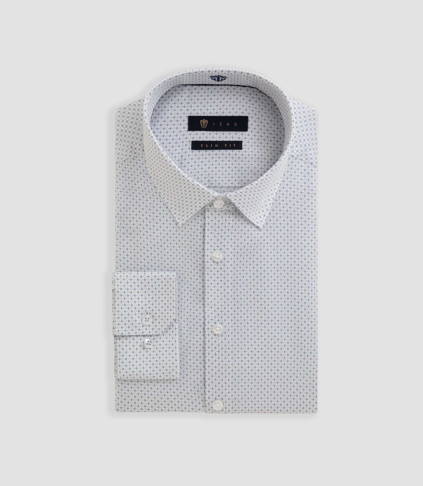 Chemise imprimée micro motif blanche "Bonniface" - IZAC