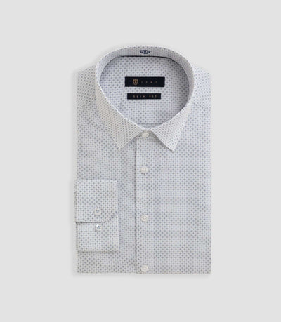 Chemise imprimée micro motif blanche "Bonniface" - IZAC