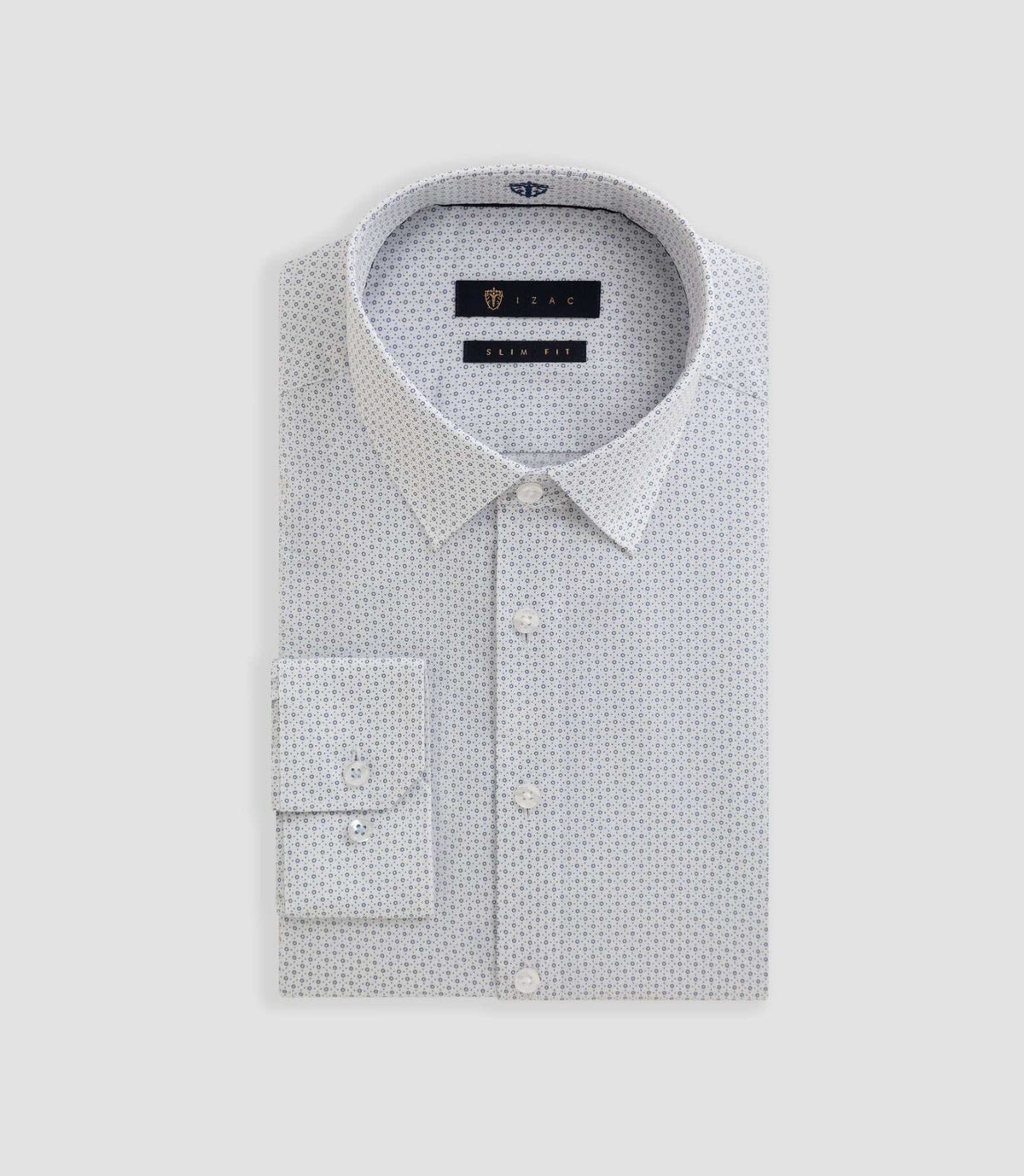 Chemise imprimée micro motif blanche "Bonniface" - IZAC