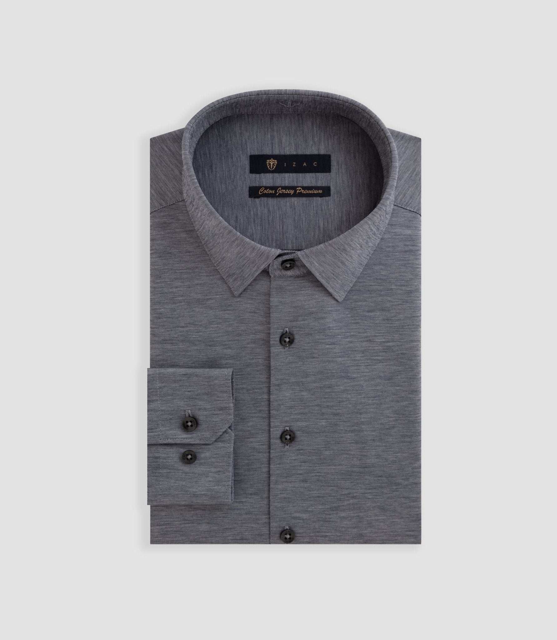 Chemise en jersey de coton anthracite chiné "Dylan" - IZAC