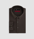 Chemise coton stretch kaki foncé "Malte" - IZAC