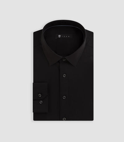 Chemise coton stretch noire MALTEBIS - IZAC
