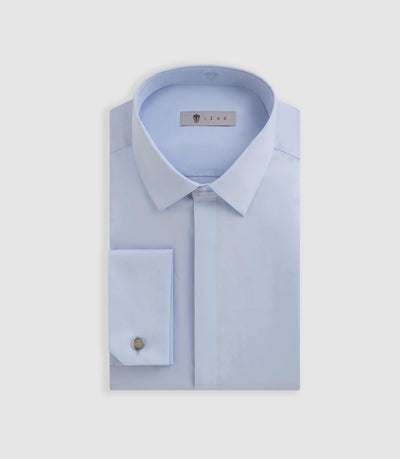 Chemise satin mixte slim ciel "Satinmixteslim coton" - IZAC