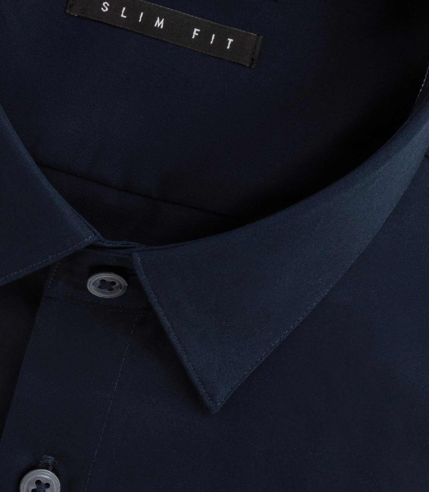 Chemise satin slim marine "Satinslim" - IZAC