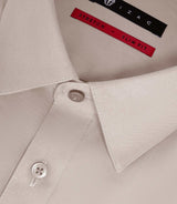 Chemise unie en popeline stretch beige MALTE2 - IZAC