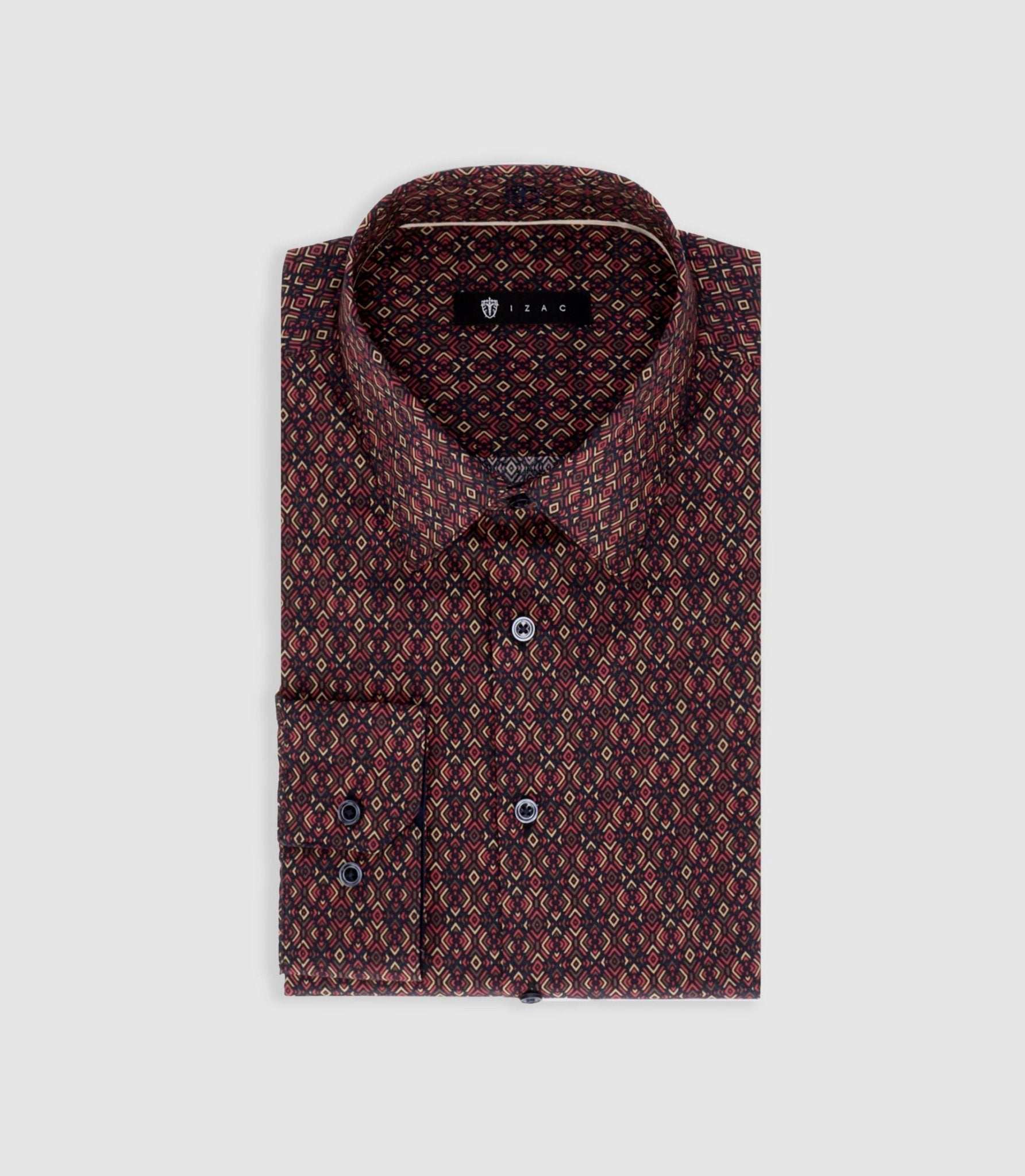 Chemise à imprimé géométrique marine PACCO - IZAC