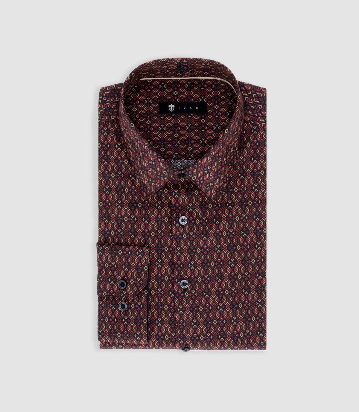 Chemise à imprimé géométrique marine PACCO - IZAC