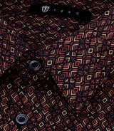 Chemise à imprimé géométrique marine PACCO - IZAC