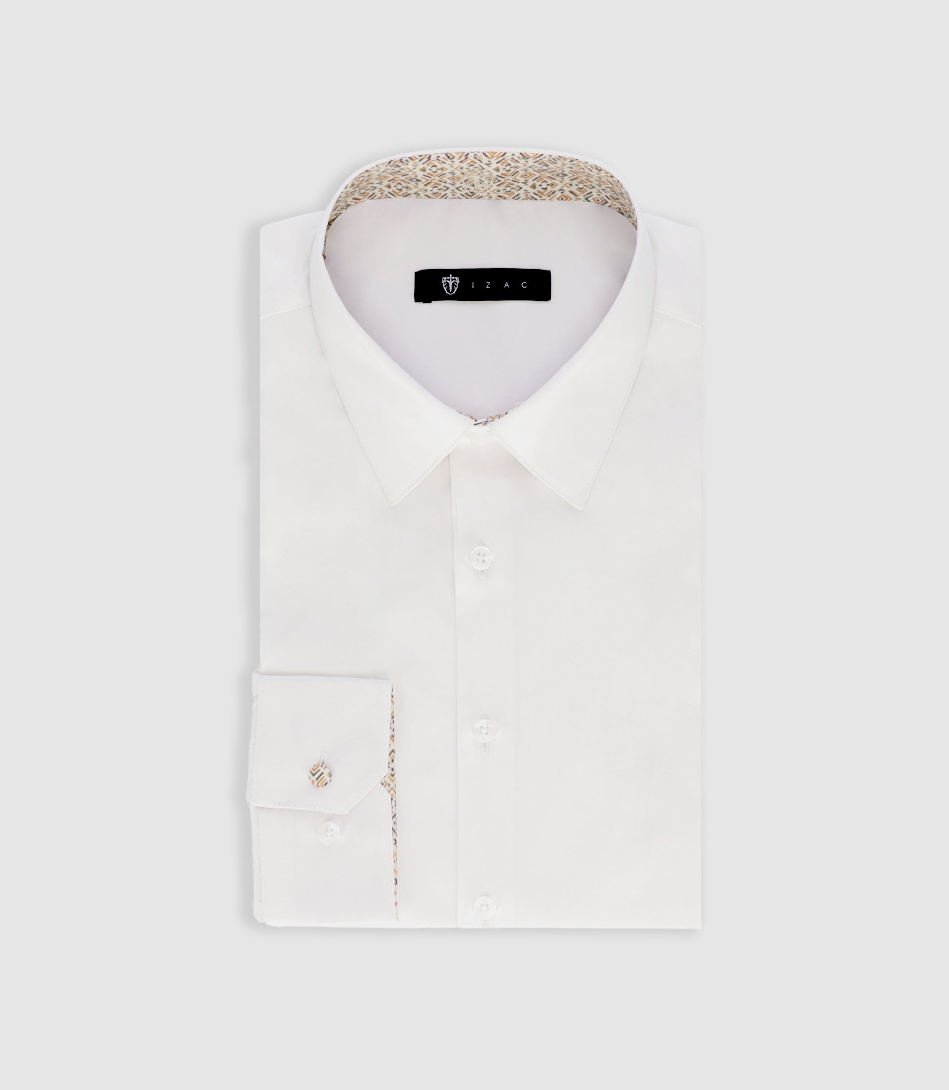 Chemise unie à fantaisie blanche PALMIRO - IZAC