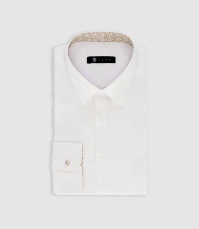 Chemise unie à fantaisie blanche PALMIRO - IZAC