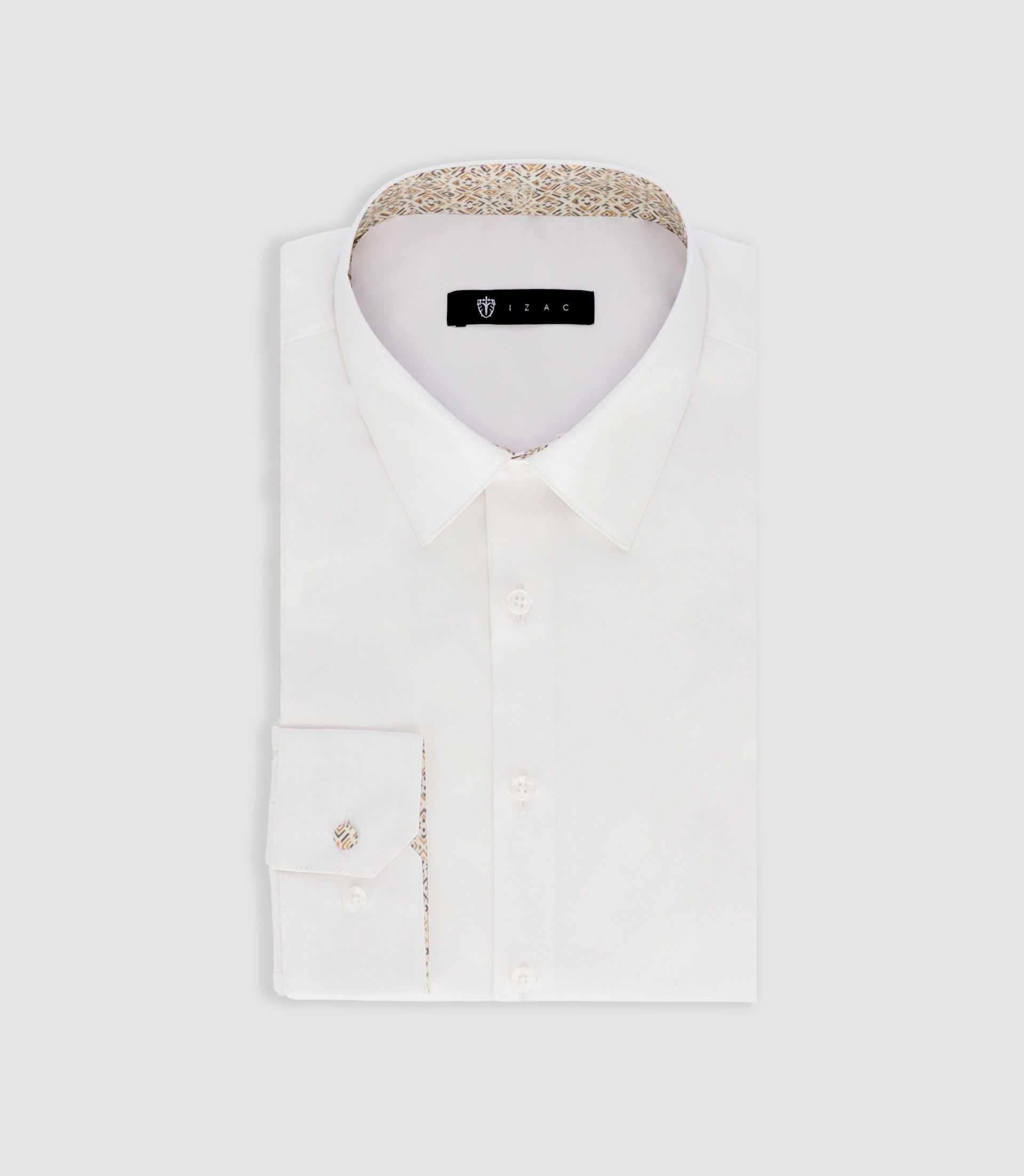 Chemise unie à fantaisie blanche PALMIRO - IZAC
