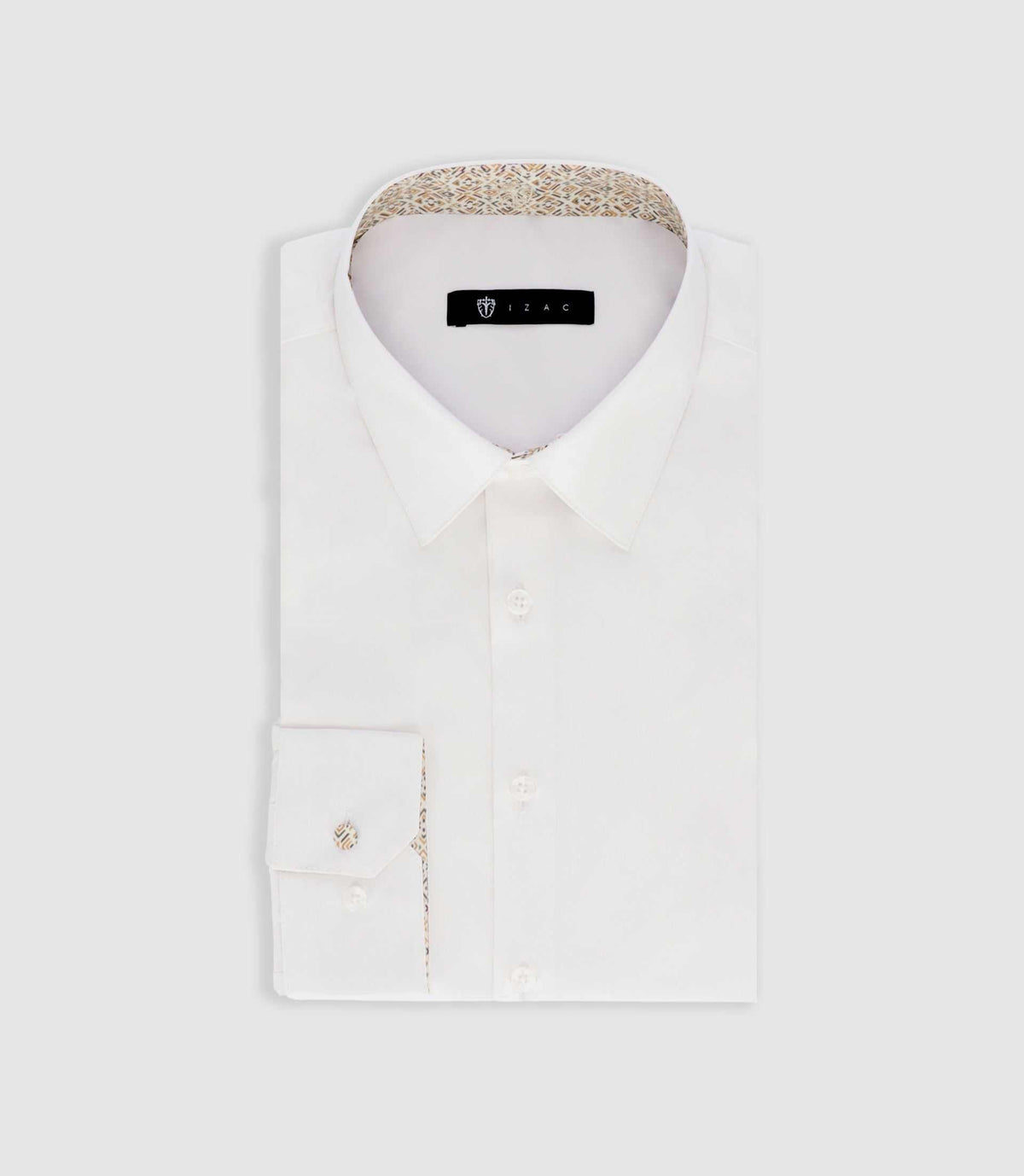 Chemise unie à fantaisie blanche PALMIRO - IZAC