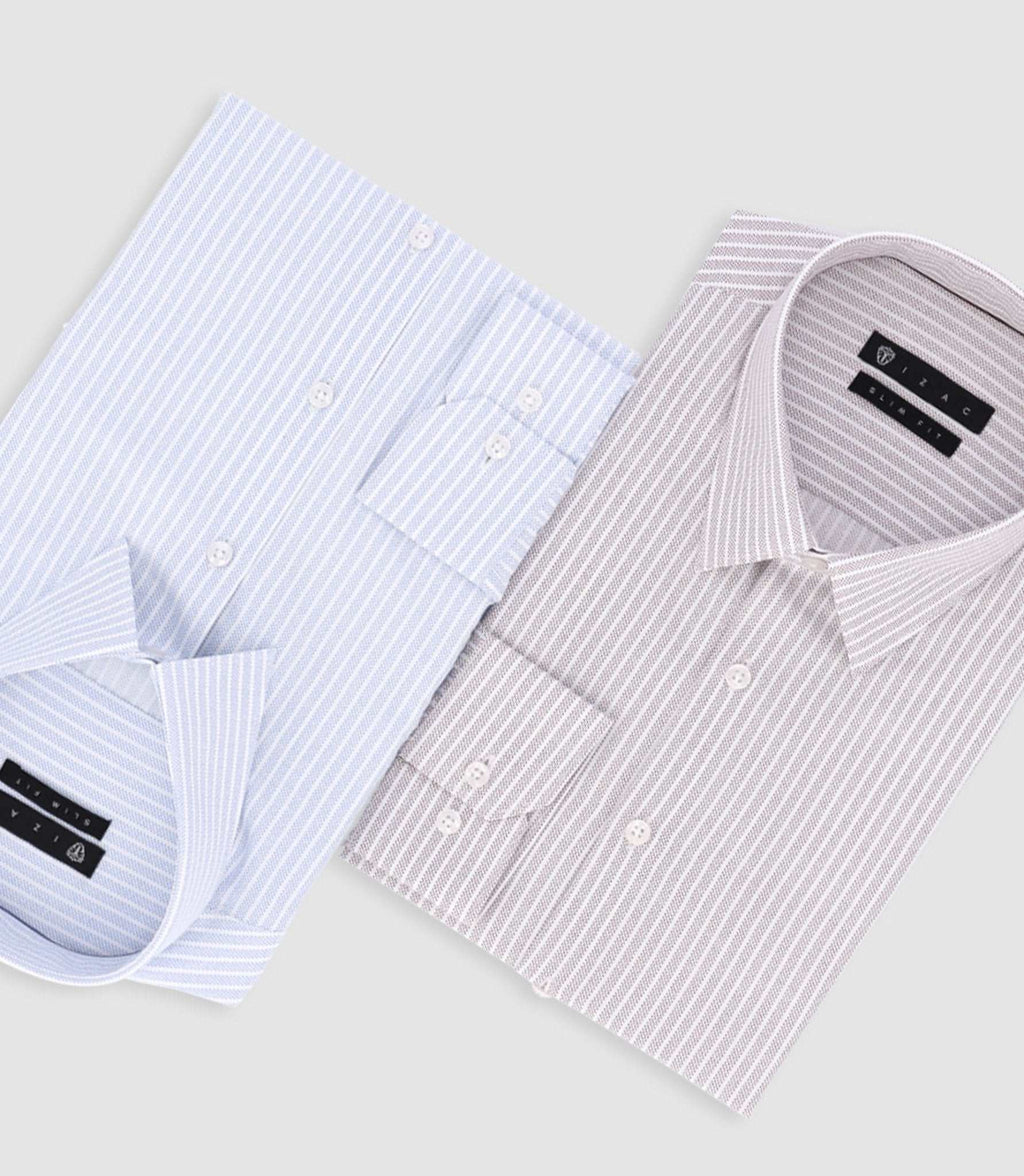Chemise à rayures marine PALY - IZAC