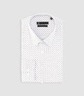 Chemise imprimée micro motifs blanche et beige PAMPA - IZAC