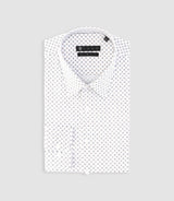 Chemise imprimée micro motifs blanche et beige PAMPA - IZAC