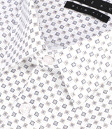 Chemise imprimée micro motifs blanche et beige PAMPA - IZAC
