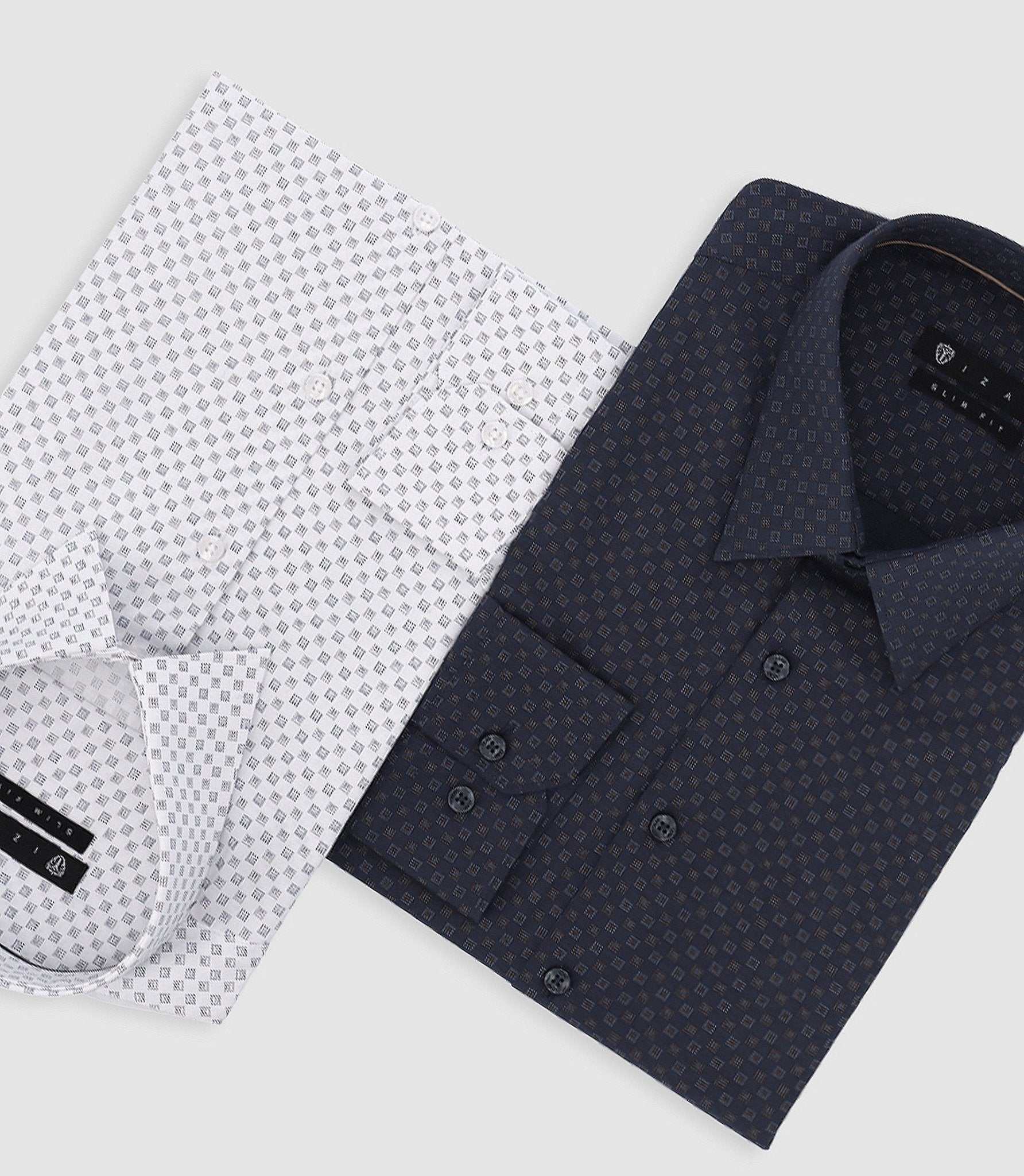Chemise imprimée micro motifs blanche et beige PAMPA - IZAC