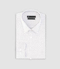 Chemise imprimée micro motifs blanche et camel PAMPA - IZAC