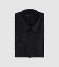 Chemise à imprimé micro motifs noir et gris PAOLINO - IZAC