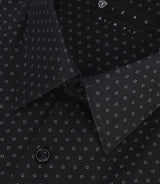Chemise à imprimé micro motifs noir et gris PAOLINO - IZAC