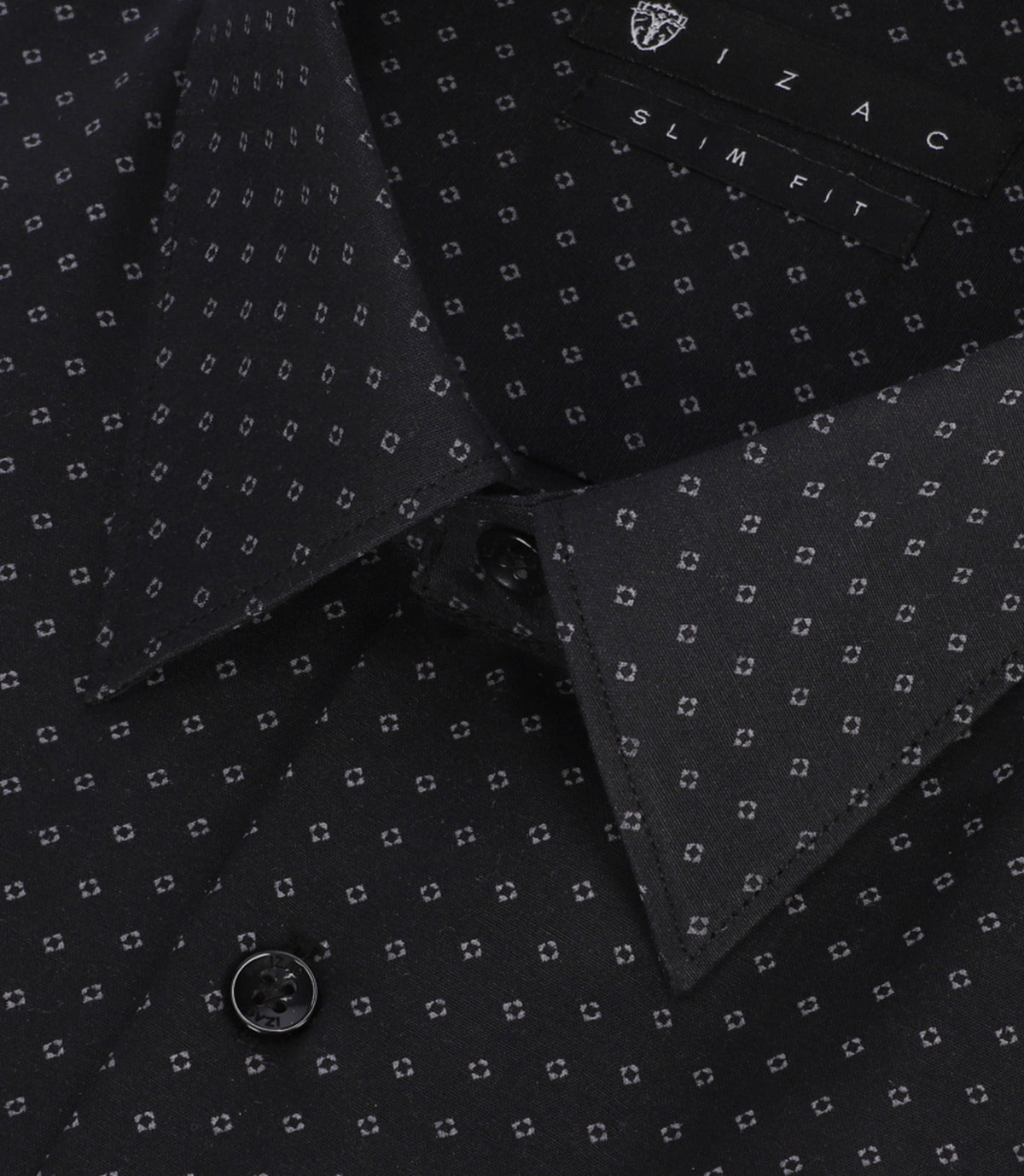 Chemise à imprimé micro motifs noir et gris PAOLINO - IZAC
