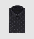 Chemise slim à imprimée logo noir PARTIN - IZAC