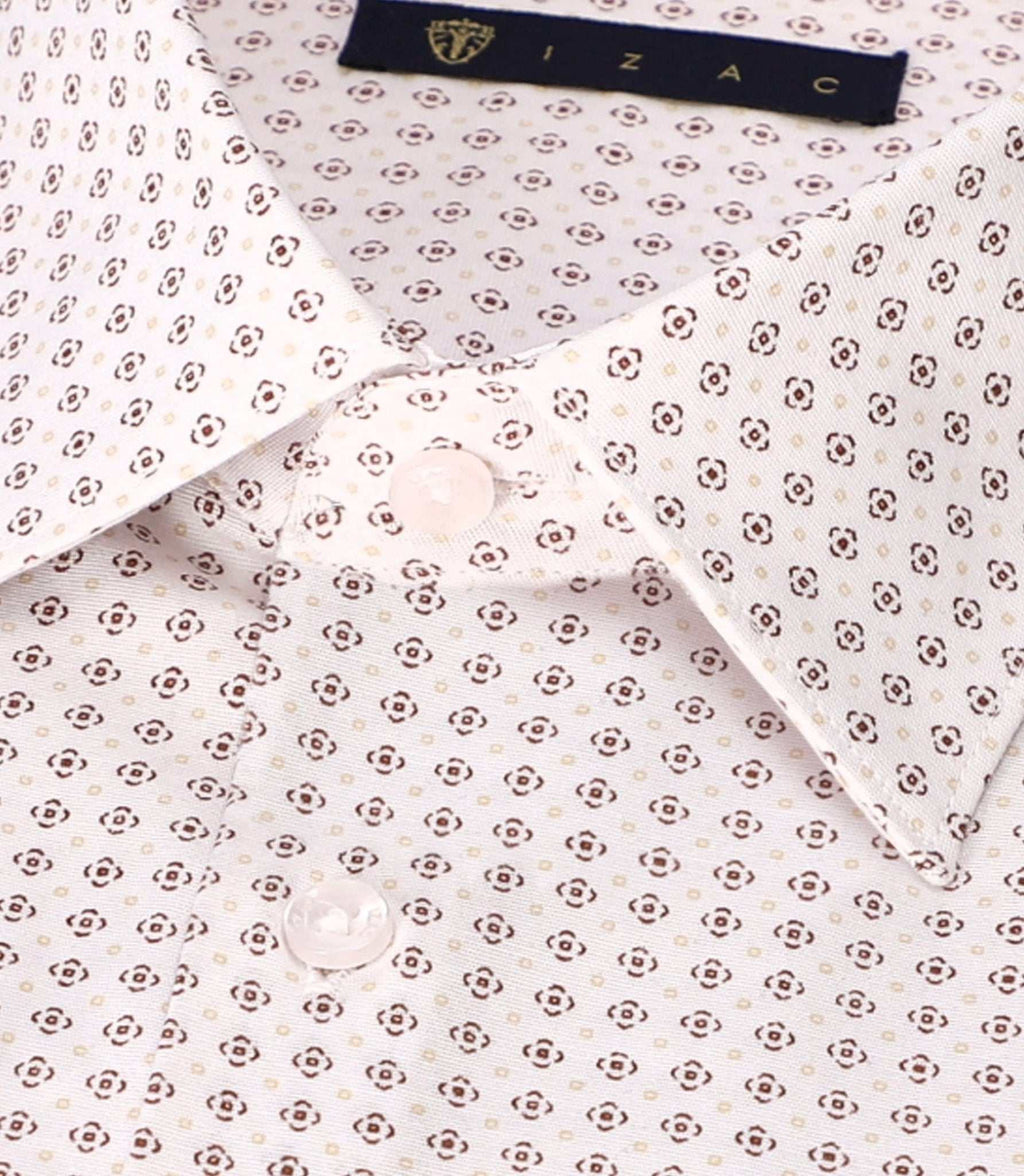 Chemise à imprimé micro motifs blanc PEDRO - IZAC