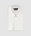 Chemise slim imprimée micro motifs blanc et camel PERLE - IZAC