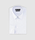 Chemise slim imprimée micro motifs blanc et marine PERLE - IZAC