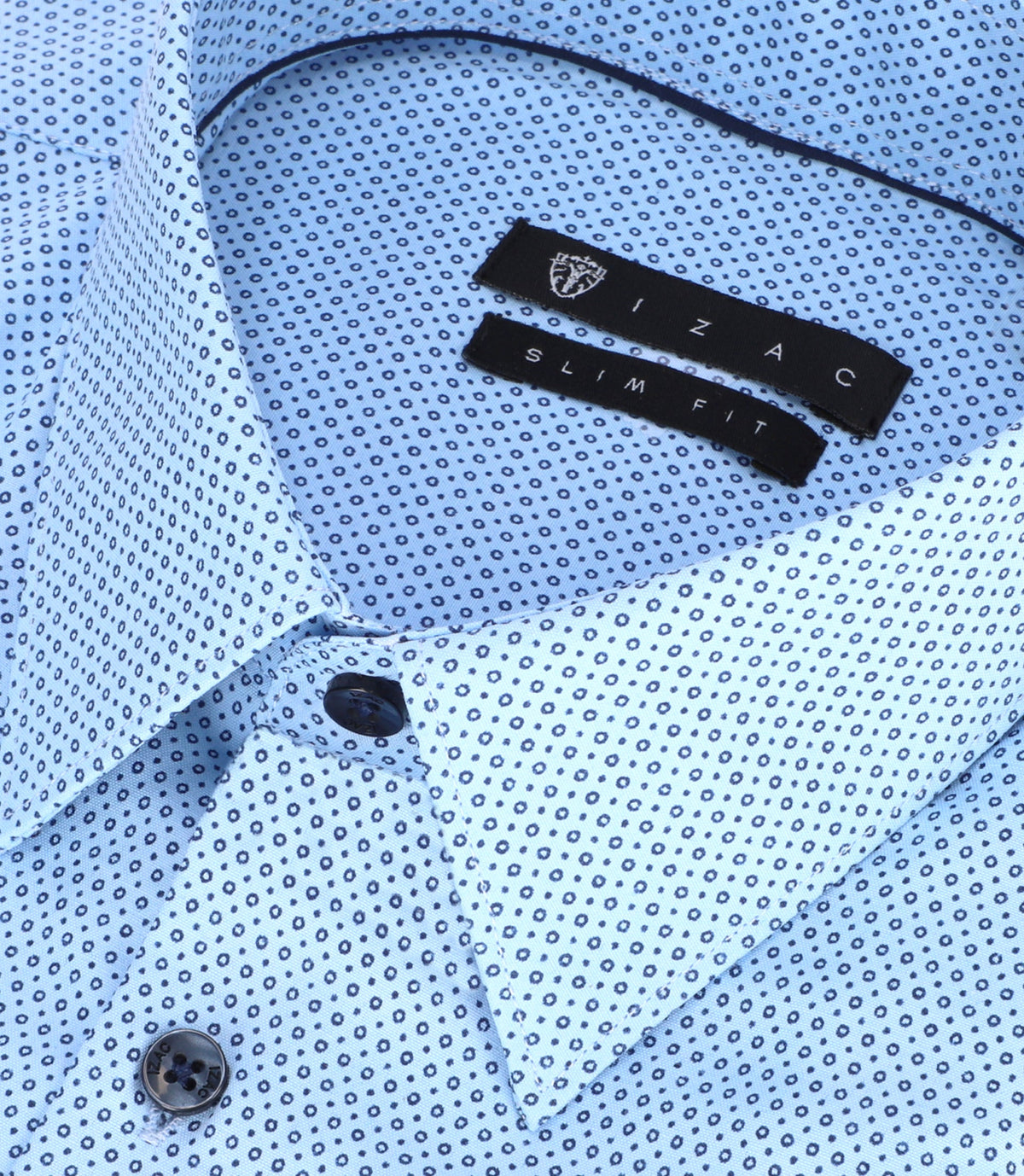 Chemise imprimée micro motifs ciel marine PERLE - IZAC