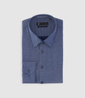 Chemise slim imprimée micro motifs marine et blanc PERLE - IZAC