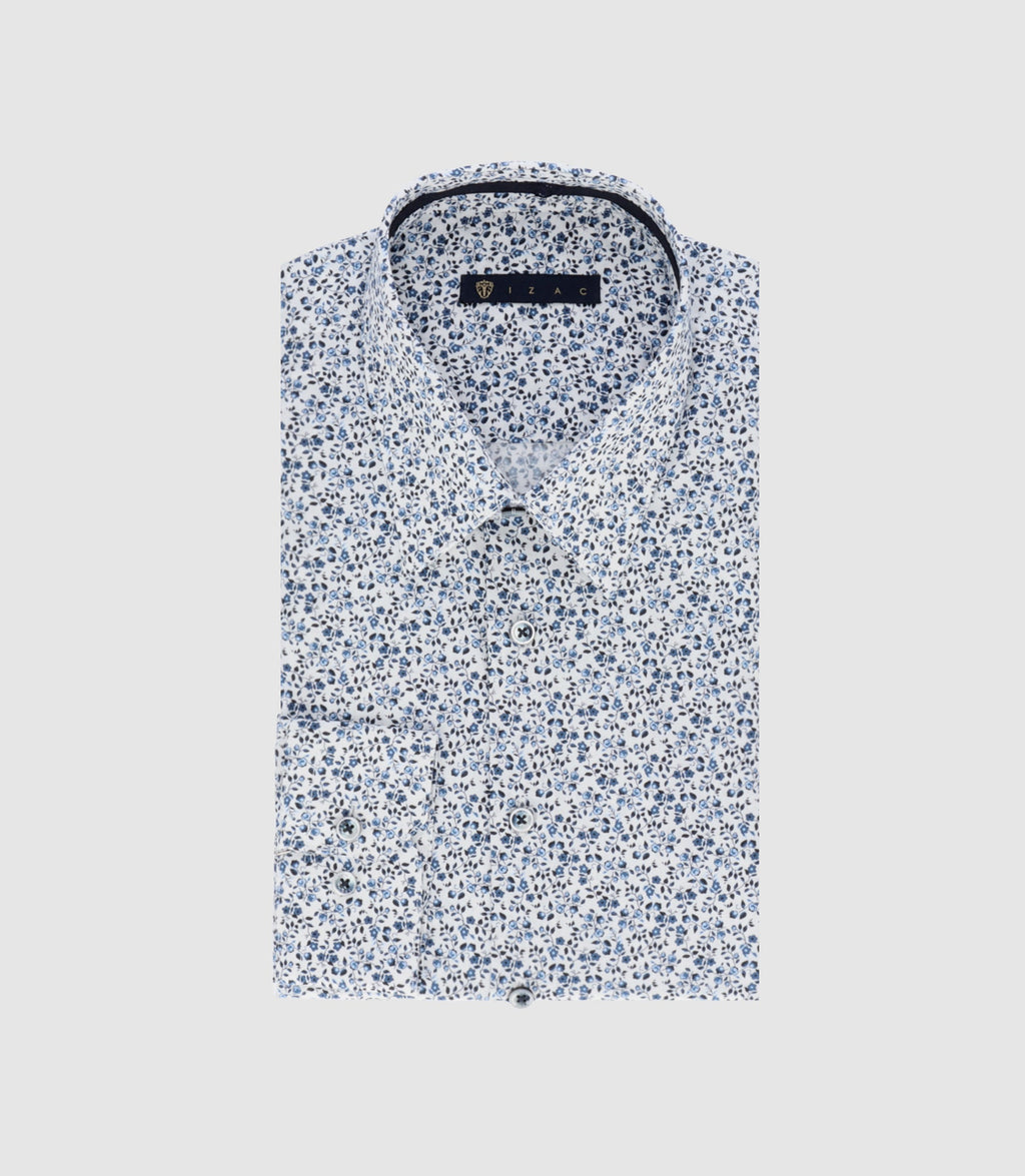 Chemise à imprimé floral bleu PERRUCHE - IZAC