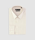 Chemise slim imprimée micro motifs blanche et beige PRESTO - IZAC