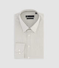 Chemise slim imprimée micro motifs blanche et kaki PRESTO - IZAC
