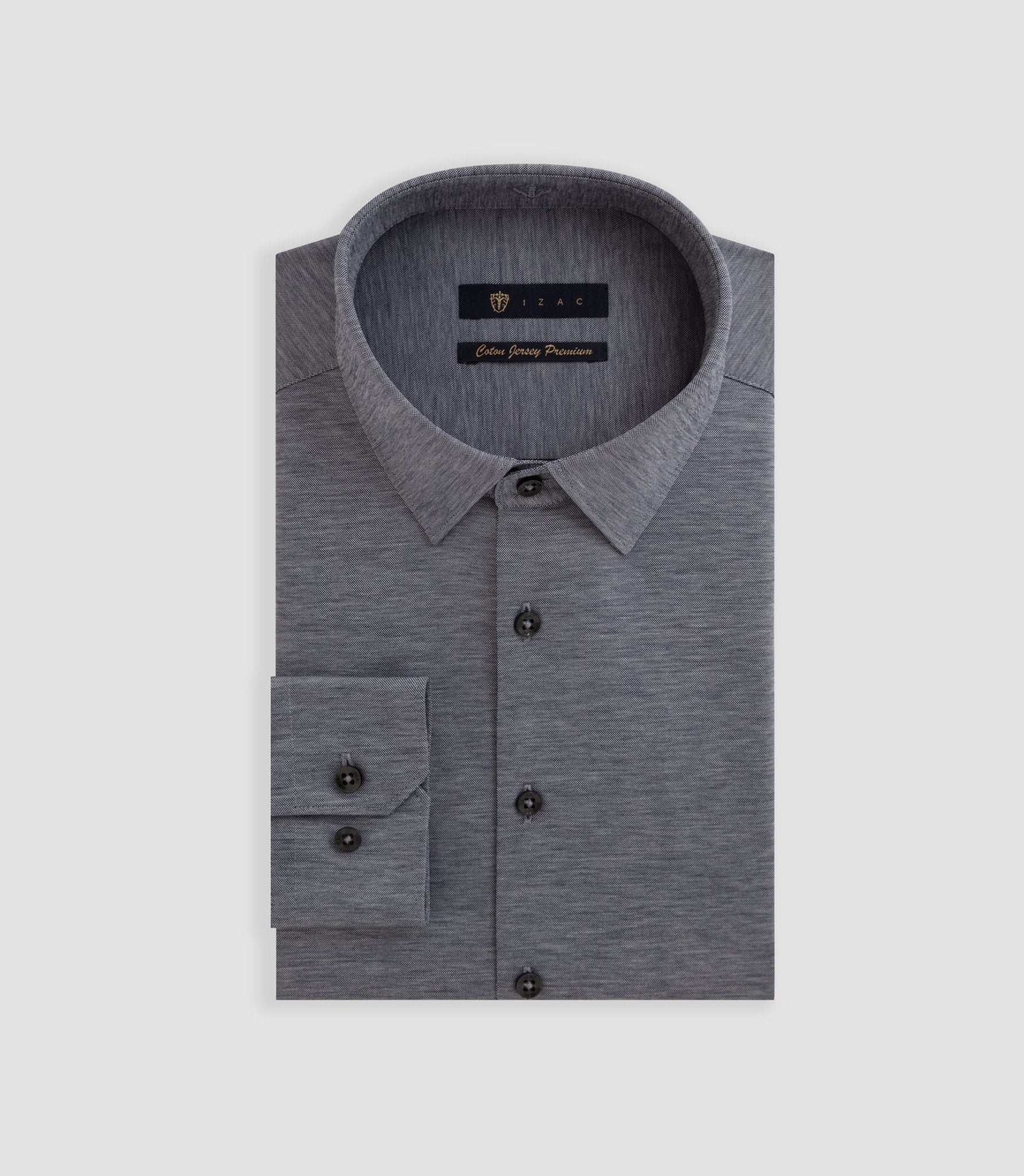 Chemise en jersey de coton anthracite chiné PYLAN - IZAC