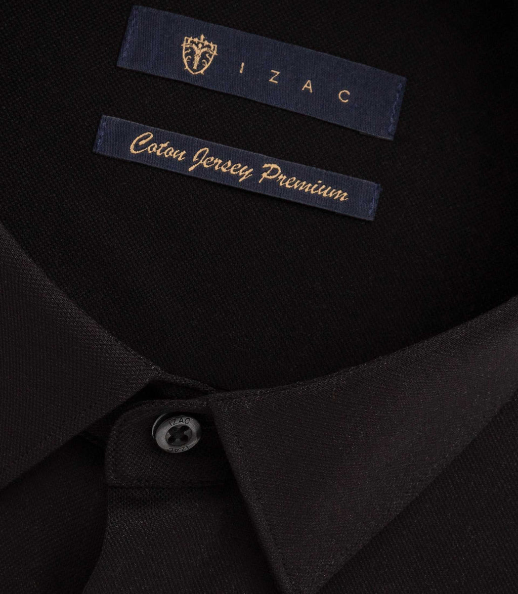 Chemise en jersey de coton noir PYLAN - IZAC