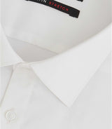 Chemise regular en satin stretch blanche SASTRETCHBASBT - IZAC