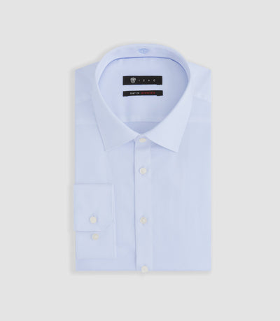 Chemise en satin stretch ciel SASTRETCHBASIC - IZAC